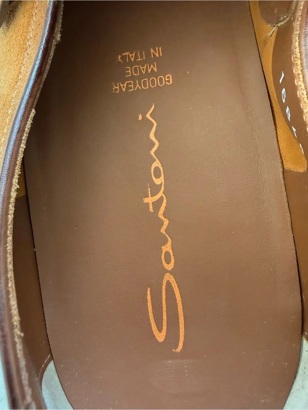 Santoni double buckle men suede loafers size 10 US
